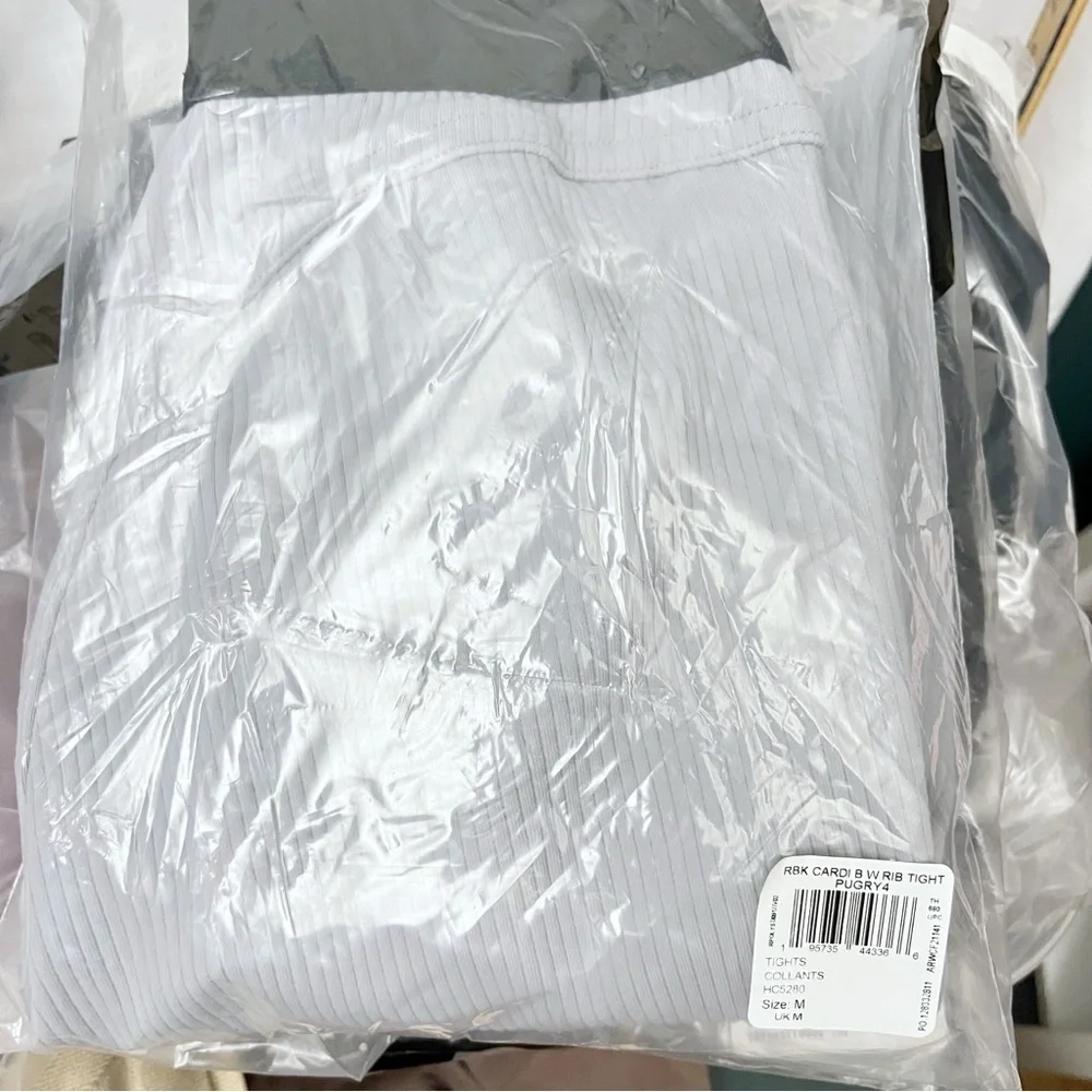 NEW Reebok Cardi B Thick Rib Tights GRAY HC5280 training pants Women’s Medium - Picture 11 of 11